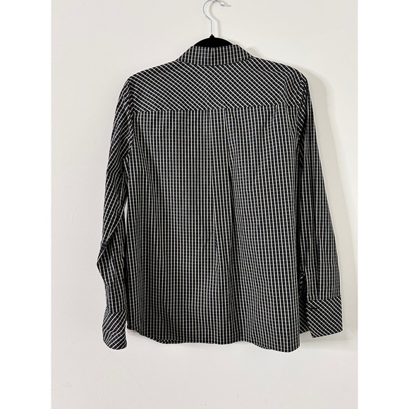 LAFAYETTE 148 NEW YORK Black‎ White Checkered Long Sleeve  Womens M - Picture 2 of 4